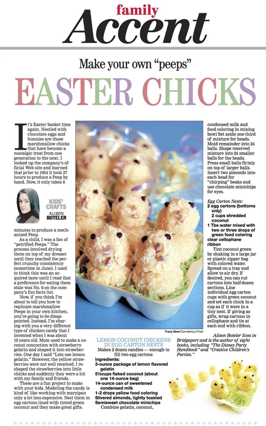 Easter Chicks column April