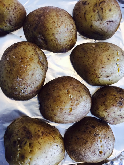 Yukon Potatoes on foil