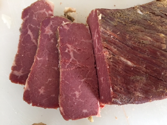 sliced corned beef